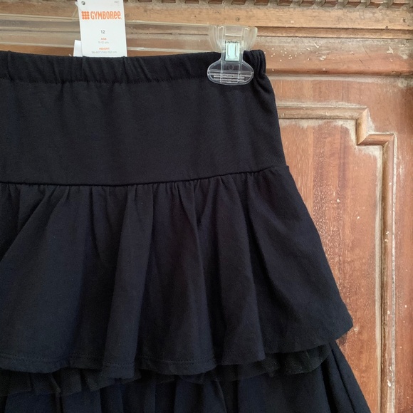 Gymboree Black Cotton Ruffle/ Tuille Trim Skirt Size 12 - Picture 2 of 9